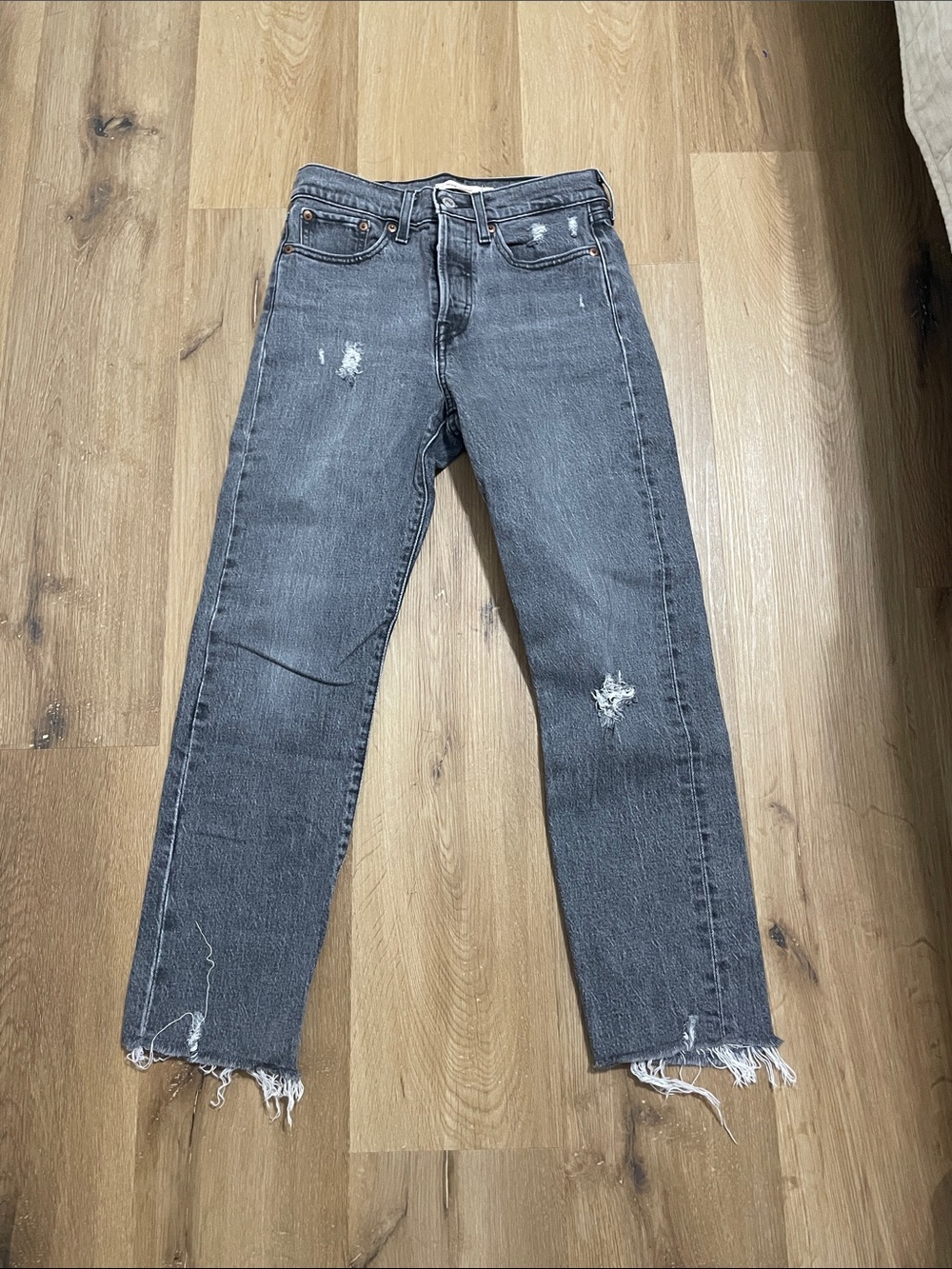 Levi's Premium Women’s Wedgie Gray Distressed Jeans